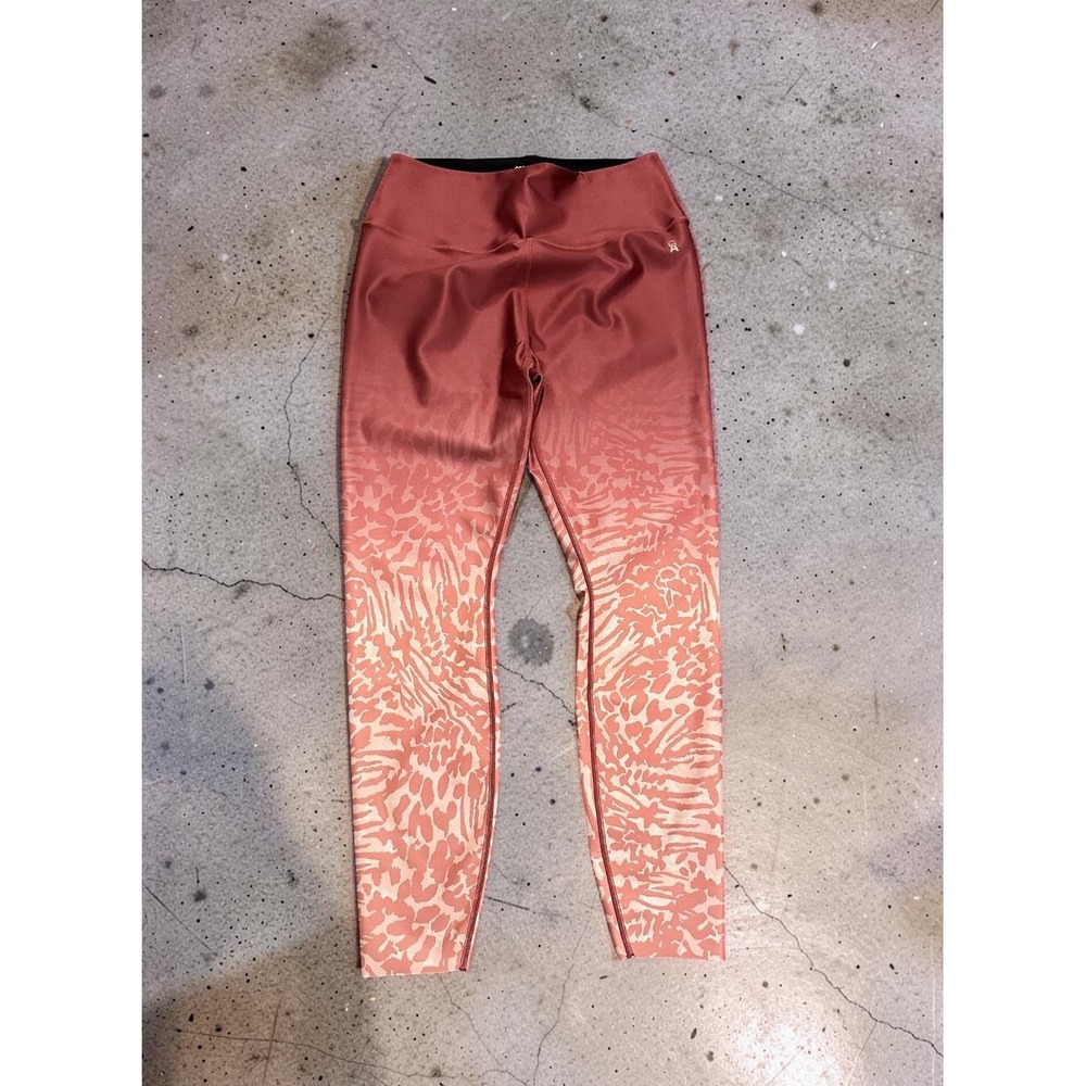Good American Ombre Leopard Print High Waisted Leggings Red Peach Womens Size 4 - Picture 1 of 9